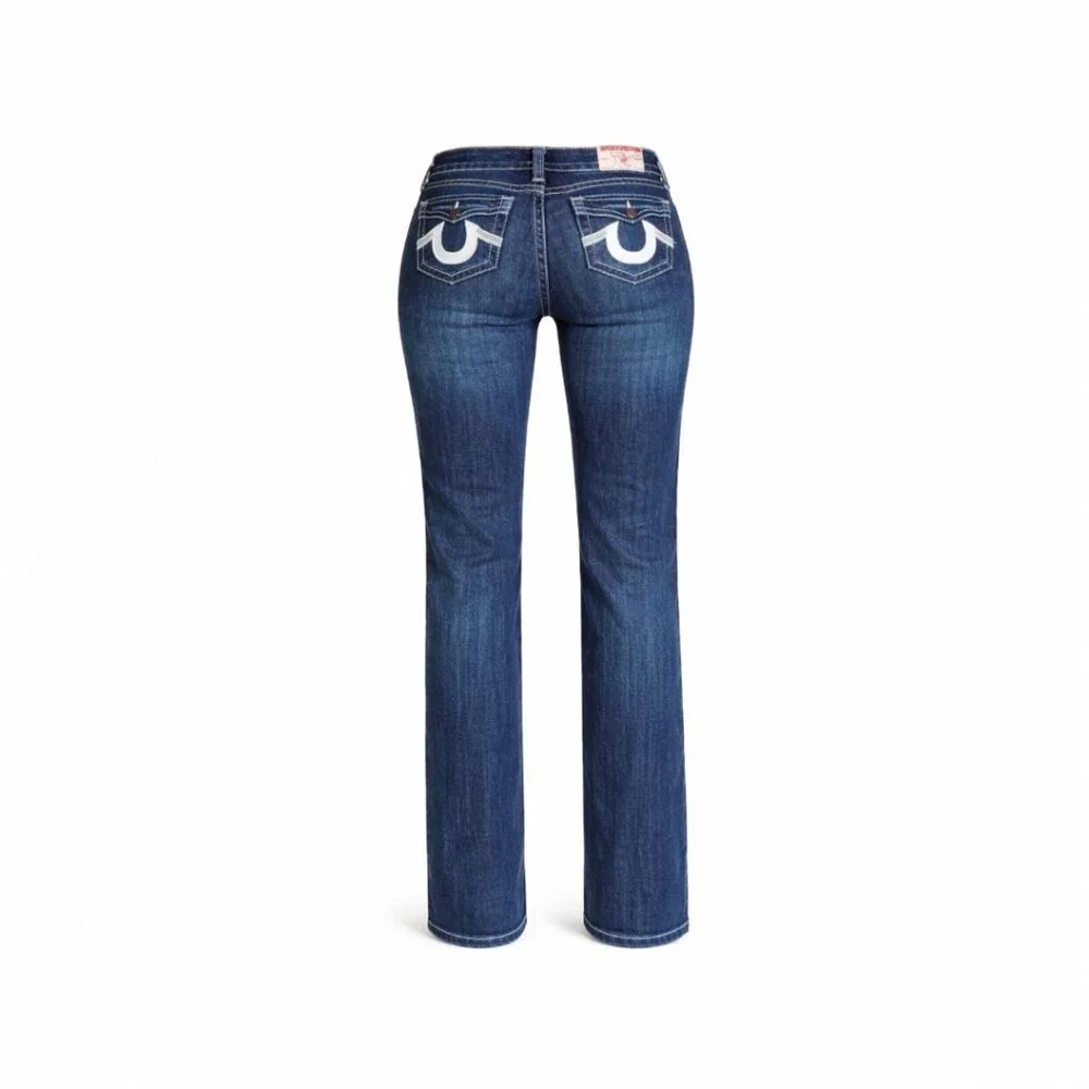 True Religion World Tour Joey Super T Memphis Blue Wash Denim Jeans, Size 29